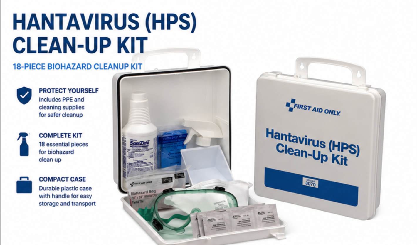 Hantavirus & Rodent Cleanup Kit - 18 Piece PPE Case